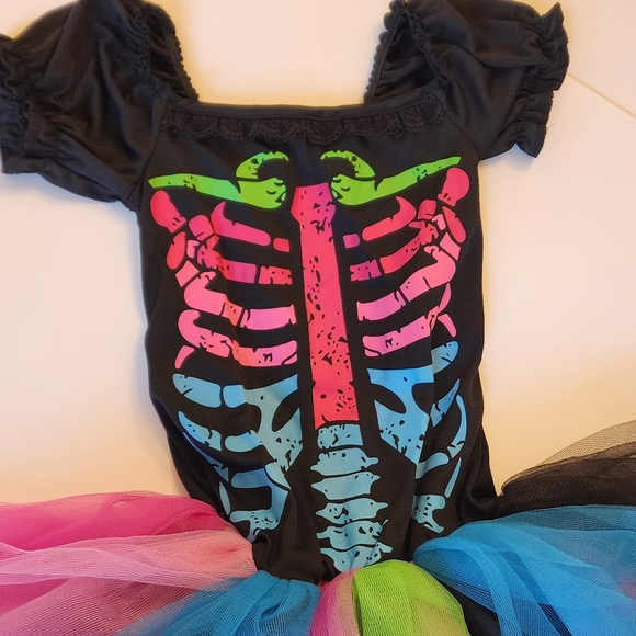 Skeleton TuTu Costume Girls Size Small "Funky Punky Bones" by Era Spooky - Picture 3 of 8